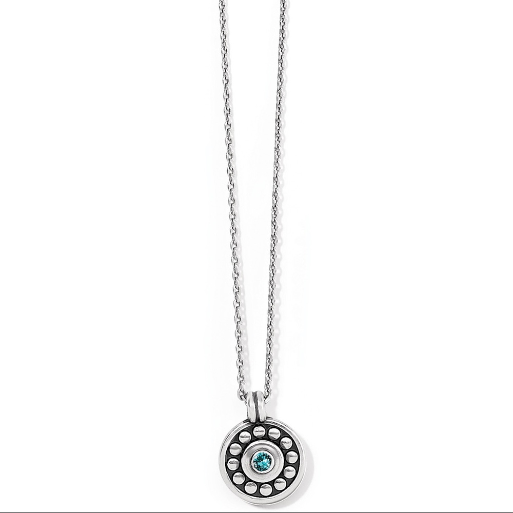 NWT Brighton Pebble Dot Medali Petite Reversible Necklace —JUNE-TANZANITE